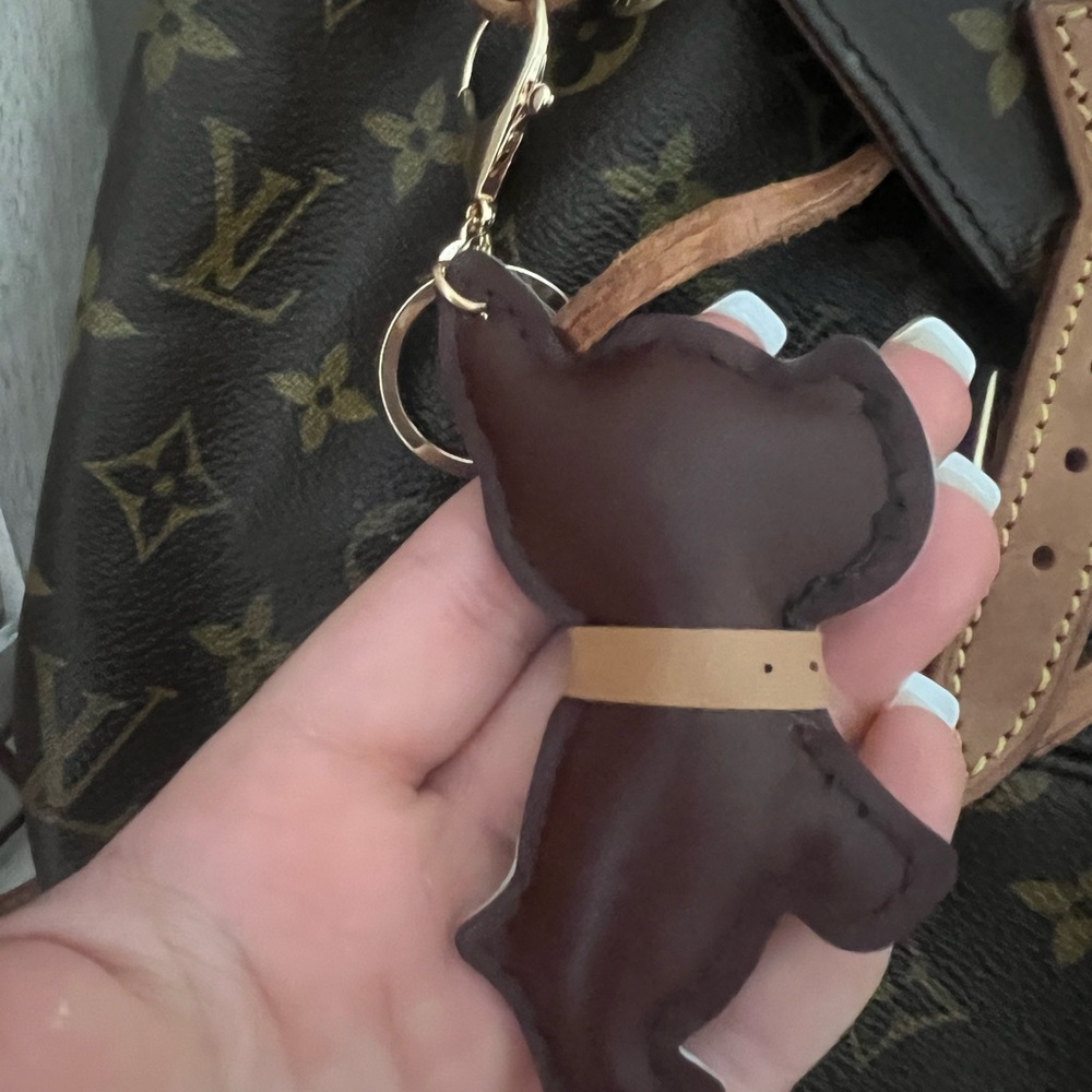 Leather dog  keychain